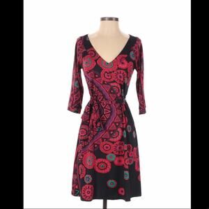 JB Julie Brown mandala fit and flare belted dress, size small